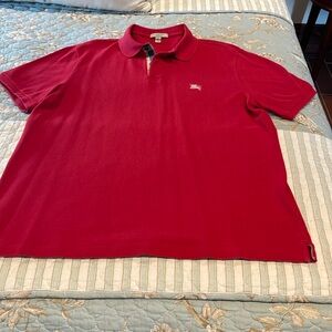 Burberry Men’s Red Polo Shirt Classic Design Vibrant Color